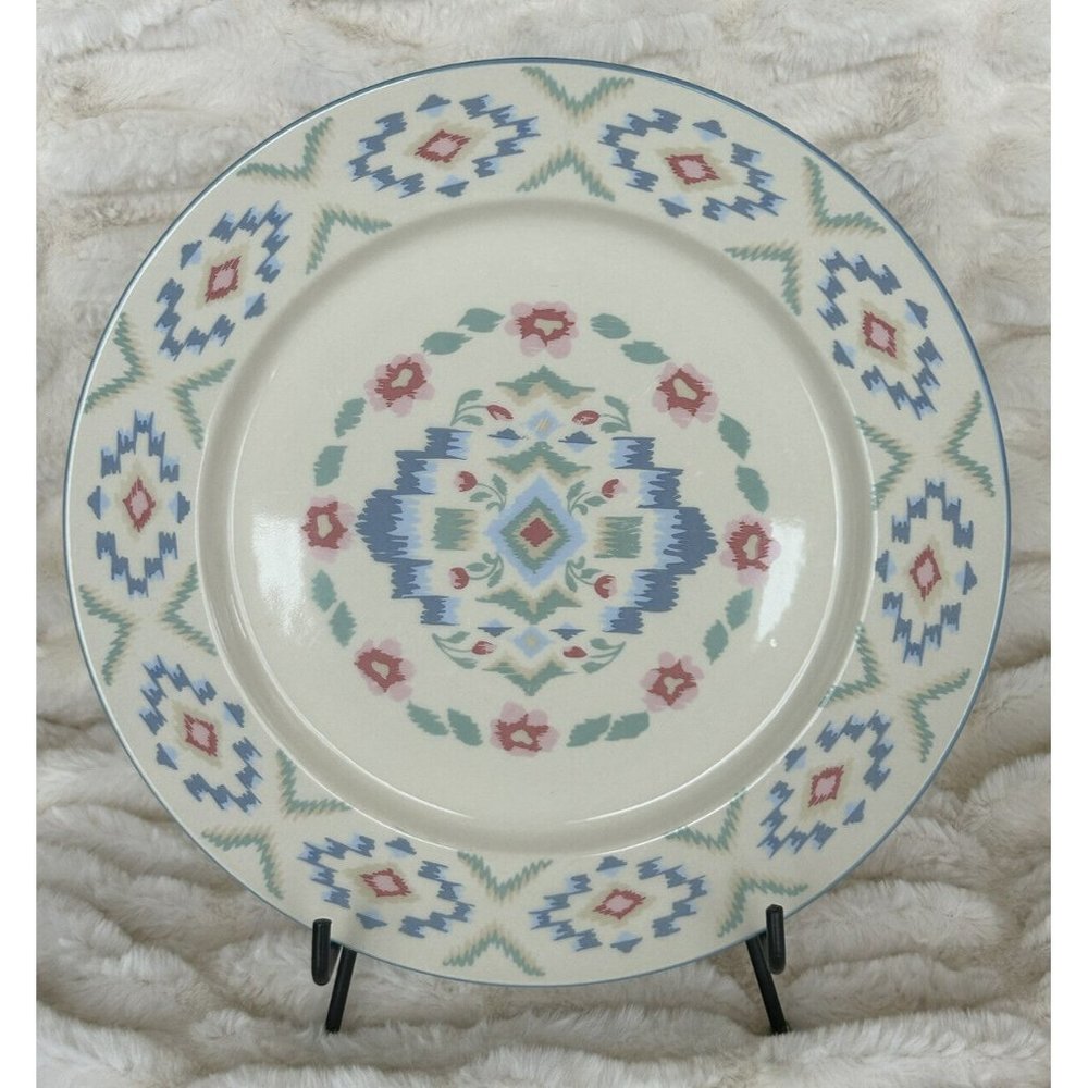 Newcor Stoneware 10 1/2”Dinner Plate Desert Spice Aztec Southwestern Vintage ‘91